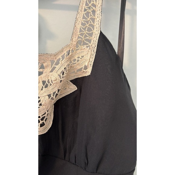 Nicole Miller Size 8 Halter Dress Crochet Black Chiffon Midi Romantic Victorian - Picture 7 of 12